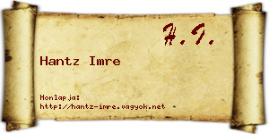Hantz Imre névjegykártya